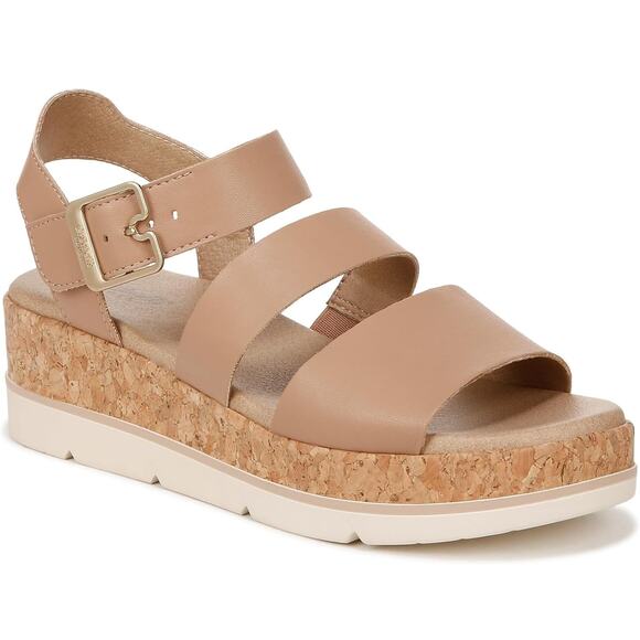 Dr Scholl's Women Once Twice Cork Platform Fisherman Sandal Size US 7M Tawny Tan - Picture 1 of 5